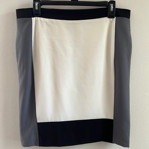 Color block skirt with full zipper down the back. Size 10